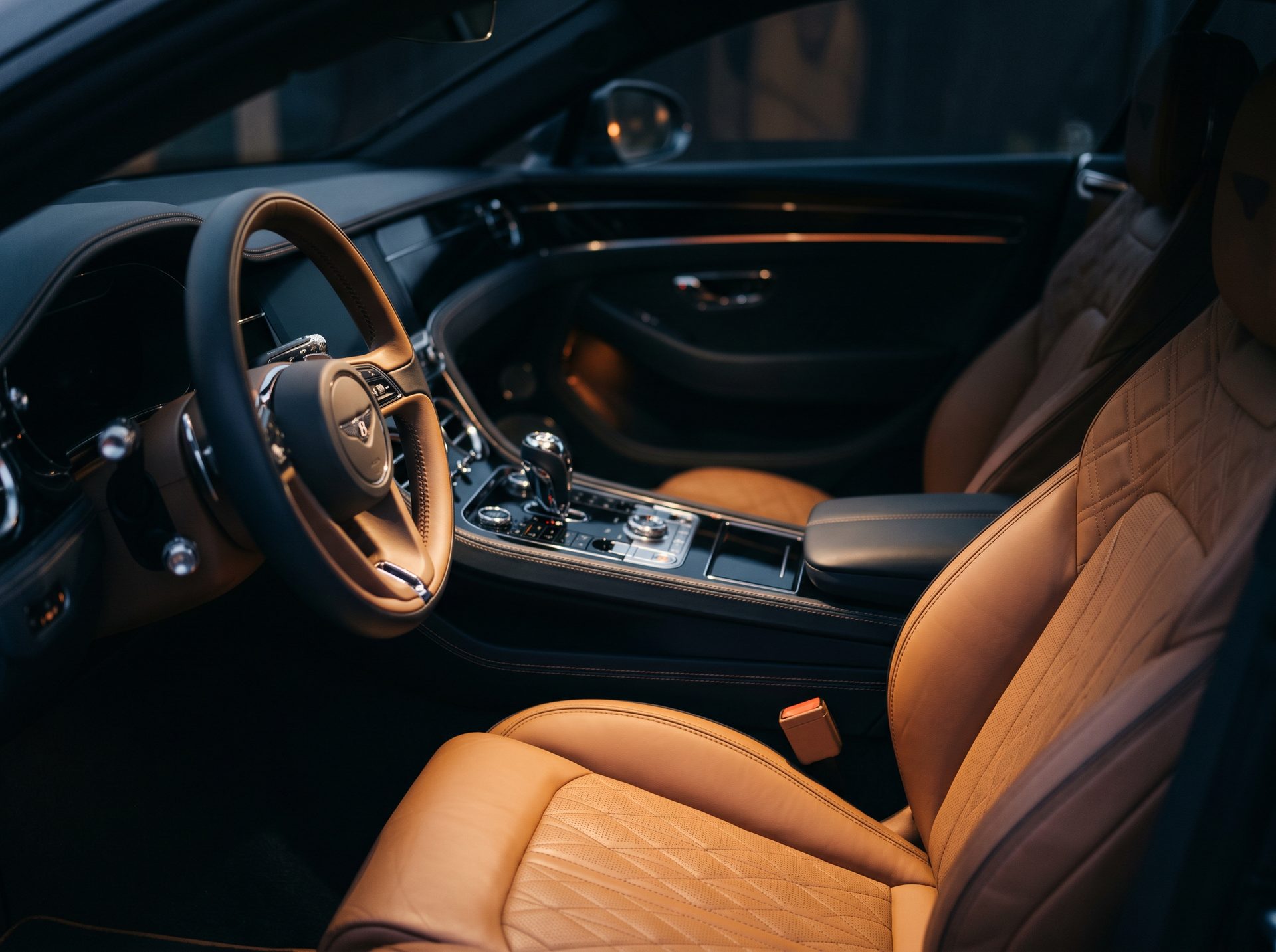 Premium leather interior of a luxury vehicle